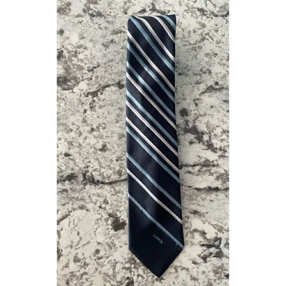 Lanvin Designer Mens Stripe Tie